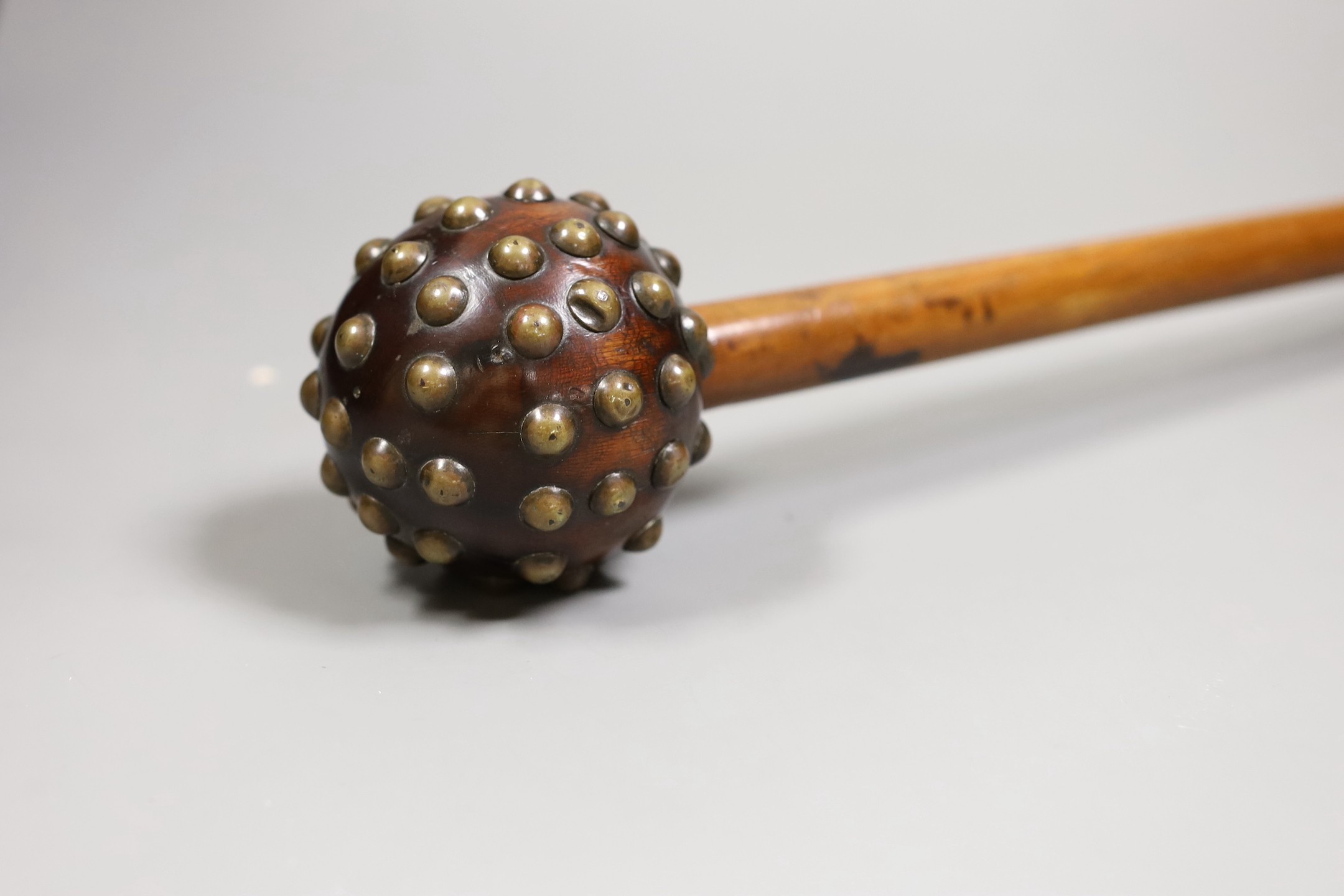 A 19th century Zulu studded hardwood knobkerrie, 65cm long